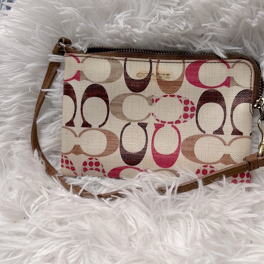 Coach monogram wristlet